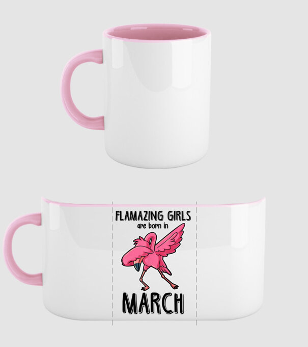 Flamazing girls are born in march black model roz deschis pe tricou