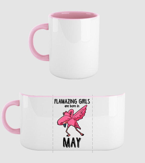 Flamazing girls are born in may black model roz deschis pe tricou