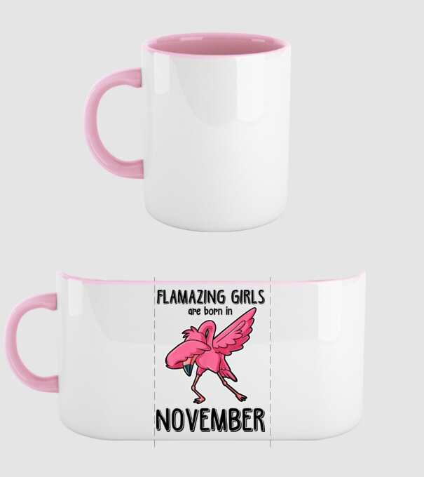 Flamazing girls are born in november black model roz deschis pe tricou