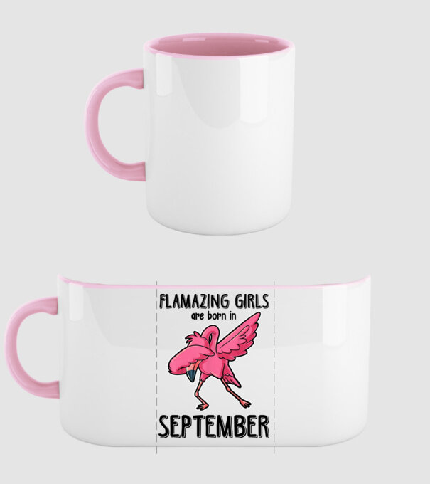 flamazing girls are born in september black model roz deschis pe tricou