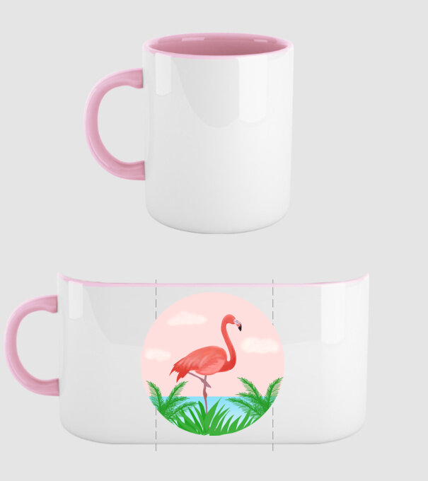 Flamingo model roz deschis pe tricou