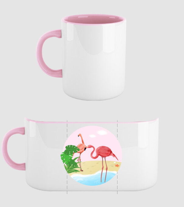 Flamingo model roz deschis pe tricou