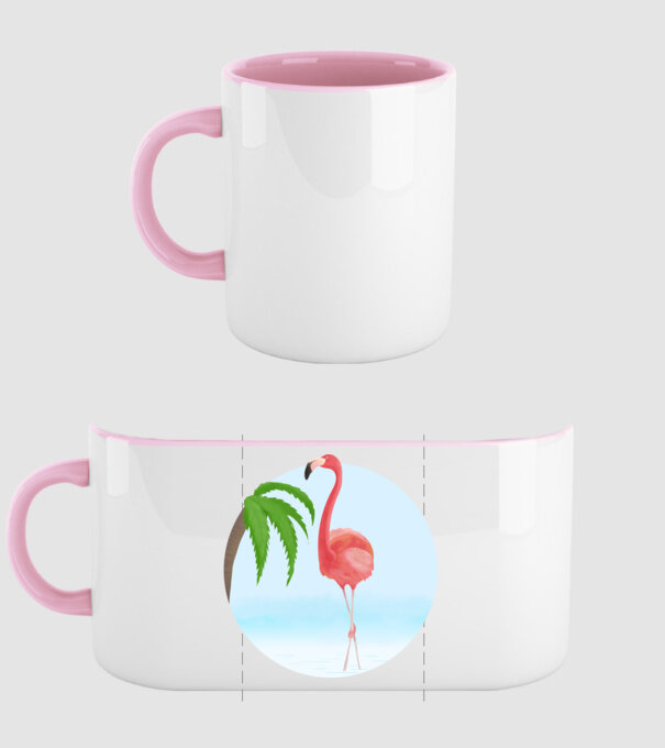 Flamingo model roz deschis pe tricou