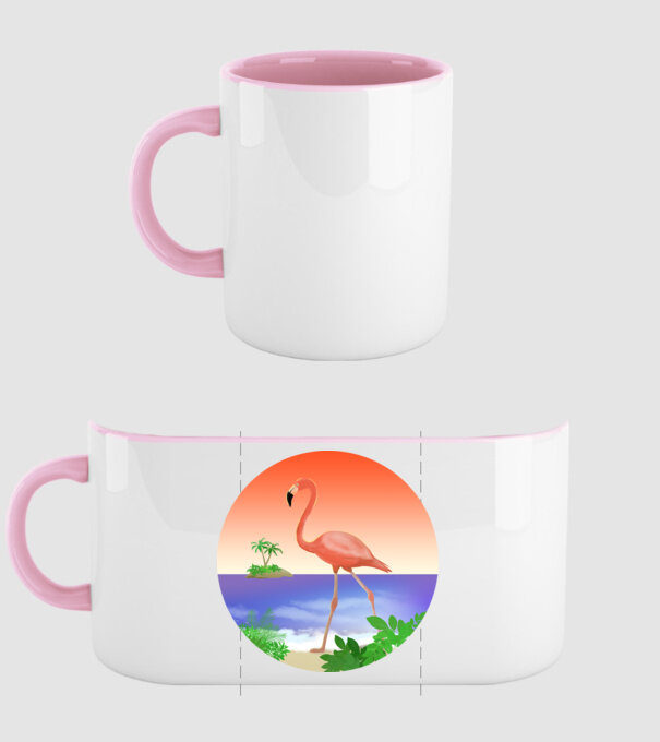 Flamingo model roz deschis pe tricou