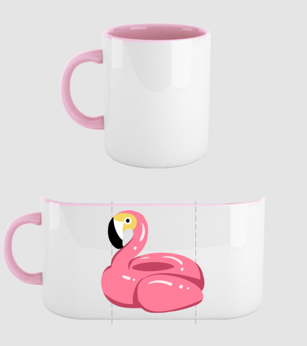 Flamingo colac de înot model roz deschis pe tricou