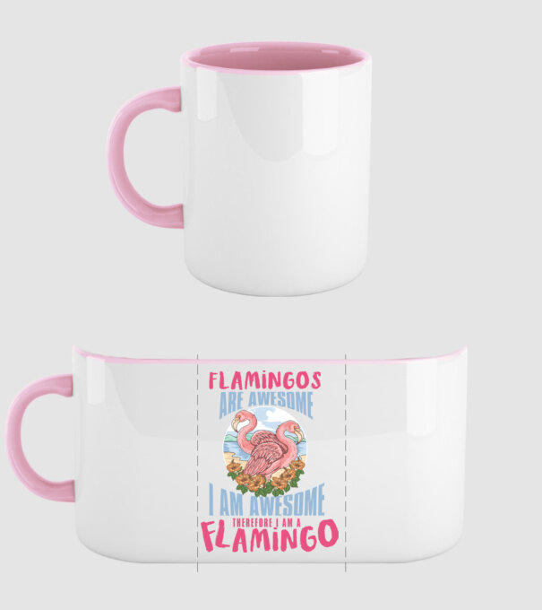Flamingos are awesome model roz deschis pe tricou