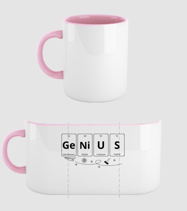 Genius periodic model roz deschis pe tricou
