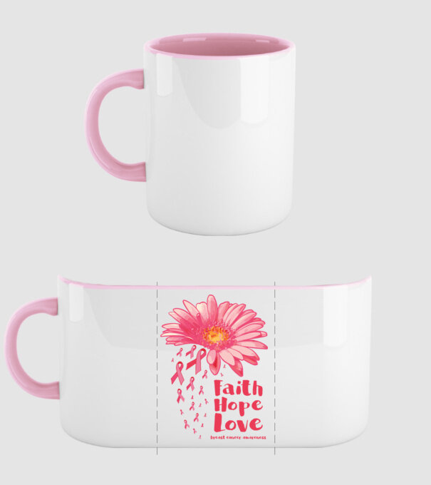 Gerbera faith hope love model roz deschis pe tricou