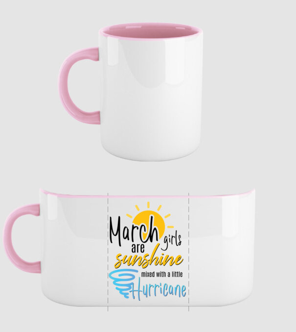 March Girls are Sunshine mixed with a little Hurricane model roz deschis pe tricou