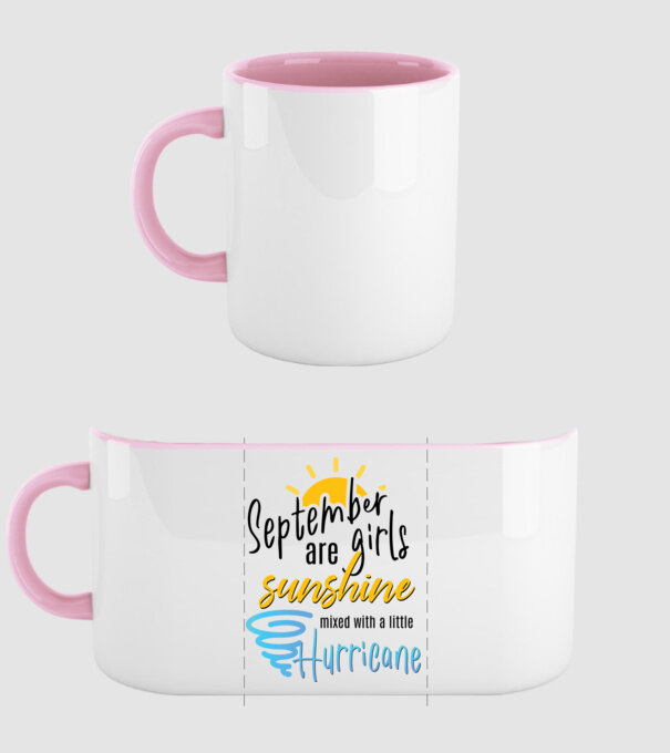 September Girls are Sunshine mixed with a little Hurricane model roz deschis pe tricou