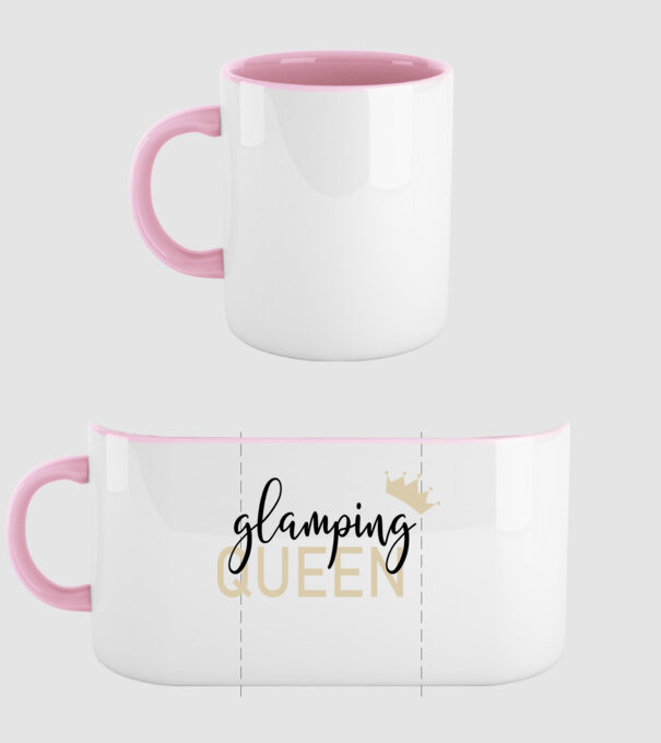 Glamping queen model roz deschis pe tricou