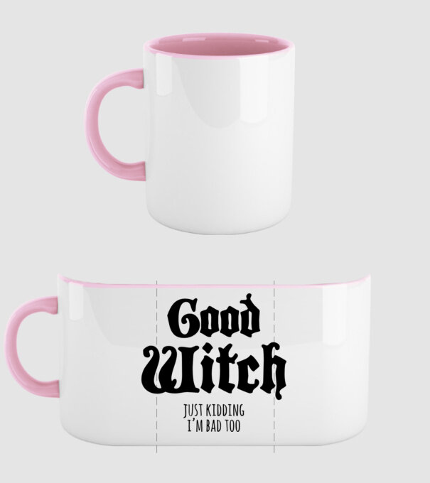 Good Witch tricou cuplu model roz deschis pe tricou