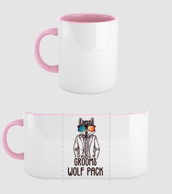 Grooms wolf pack model roz deschis pe tricou