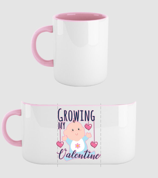 Growing my Valentine model roz deschis pe tricou
