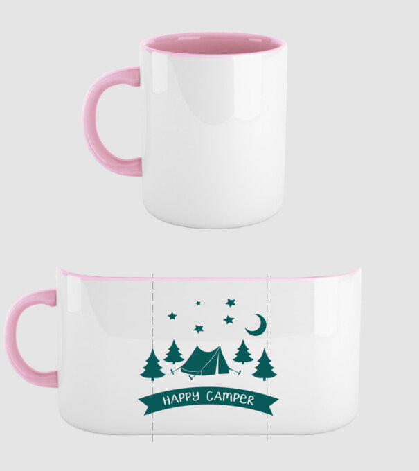 Happy camper tent model roz deschis pe tricou