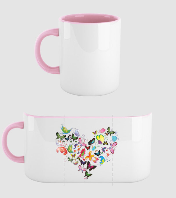 Butterfly Heart model roz deschis pe tricou