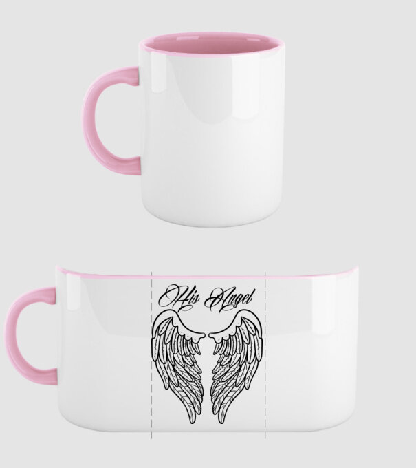 His Angel model roz deschis pe tricou