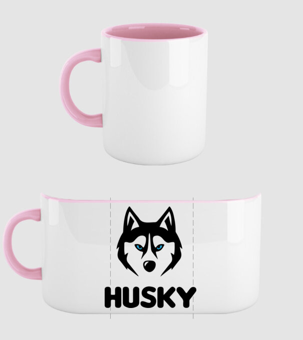 Husky băiat model roz deschis pe tricou