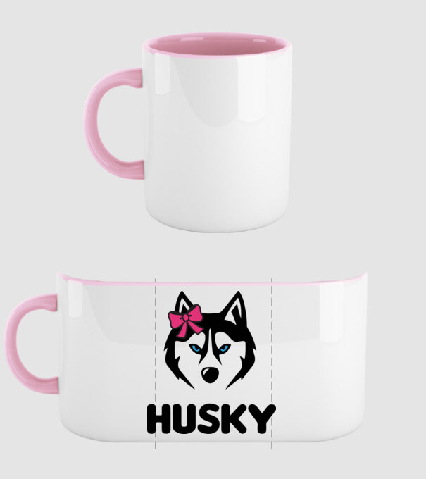 Husky fată model roz deschis pe tricou