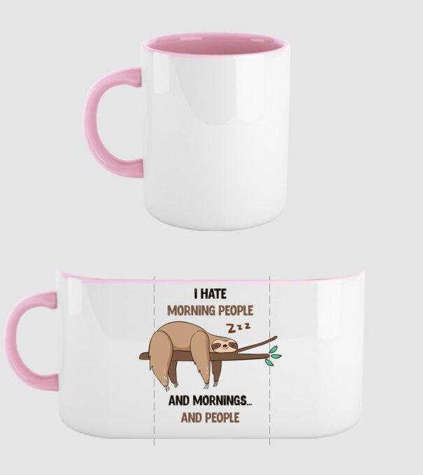 I Hate morning people and mornings and people leneș model roz deschis pe tricou