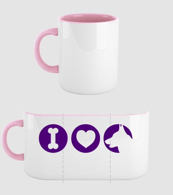 I Love model roz deschis pe tricou