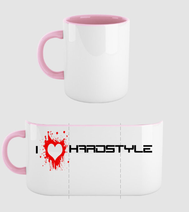 i love hardstyle model roz deschis pe tricou