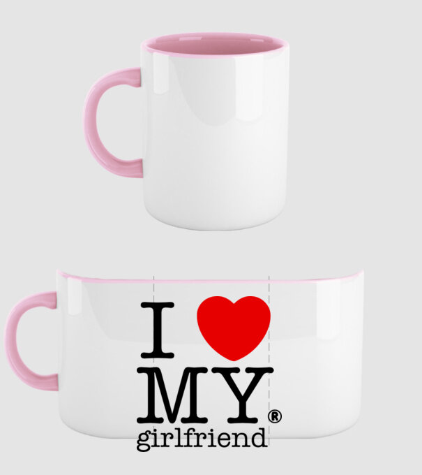 I love my Girlfriend model roz deschis pe tricou