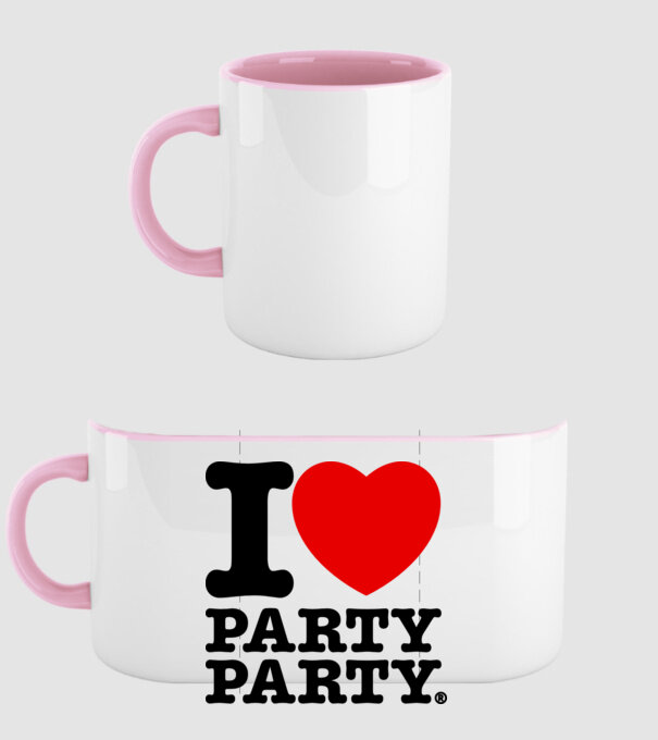 I love party party model roz deschis pe tricou