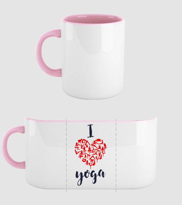 I love yoga model roz deschis pe tricou
