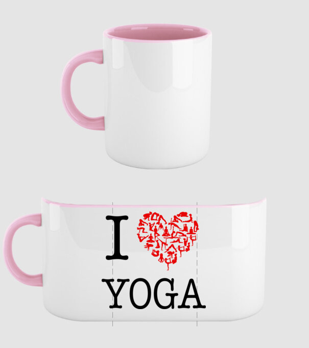 I LOVE YOGA model roz deschis pe tricou