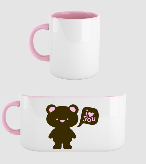 I Love You Bear model roz deschis pe tricou