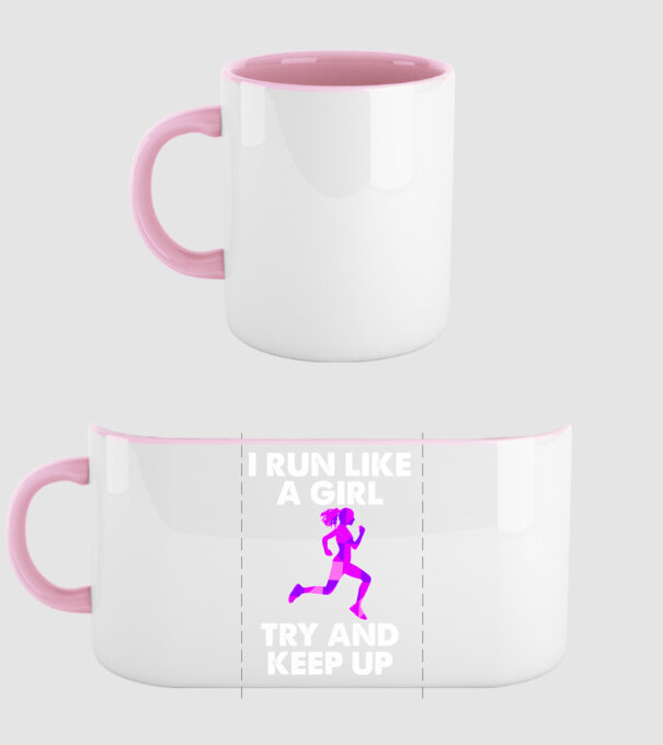 I run like a girl model roz deschis pe tricou
