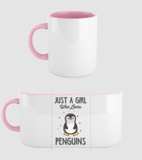 Just a girl who loves Penguins model roz deschis pe tricou