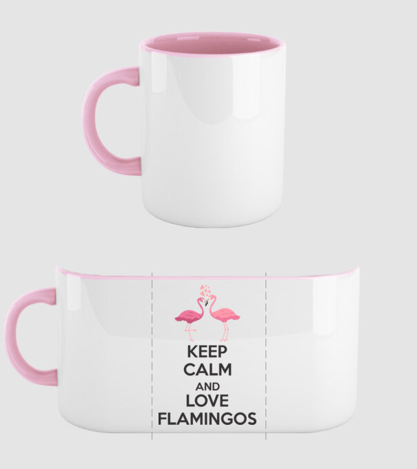 KEEP CALM and love flamingos dark model roz deschis pe tricou