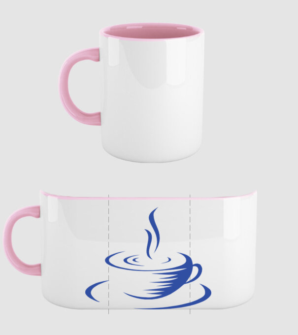 cană cafea model roz deschis pe tricou