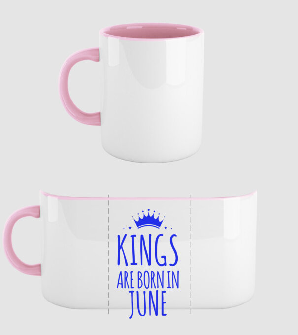 Kings are born in - June model roz deschis pe tricou