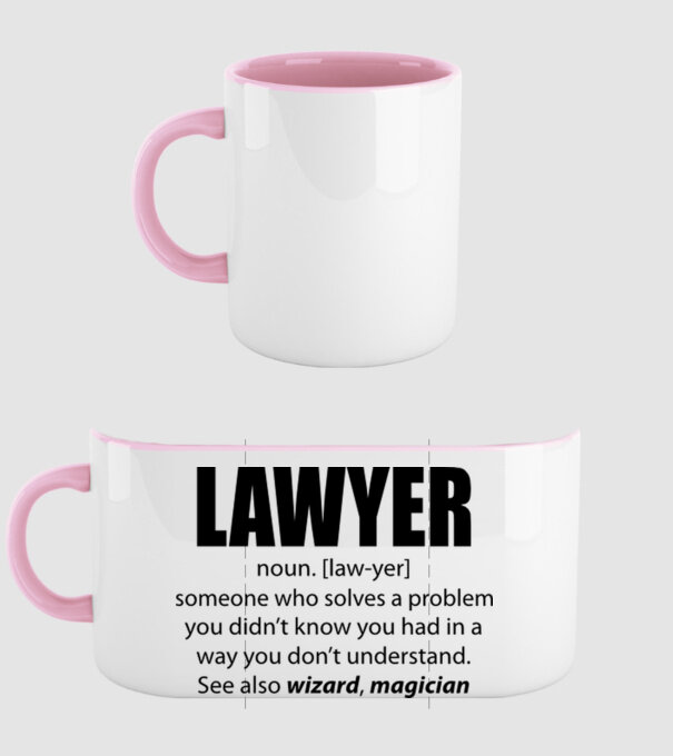 Lawyer - definiție avocat model roz deschis pe tricou