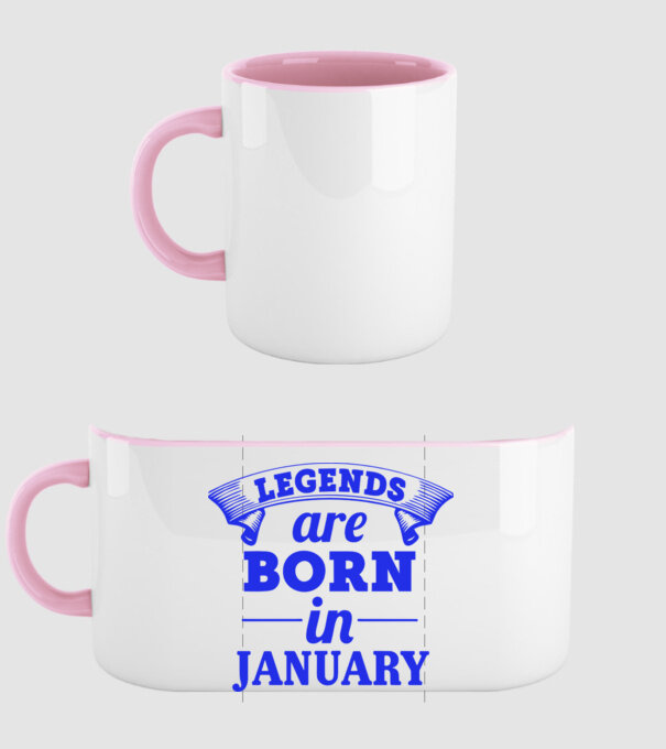 Legends are born in January model roz deschis pe tricou