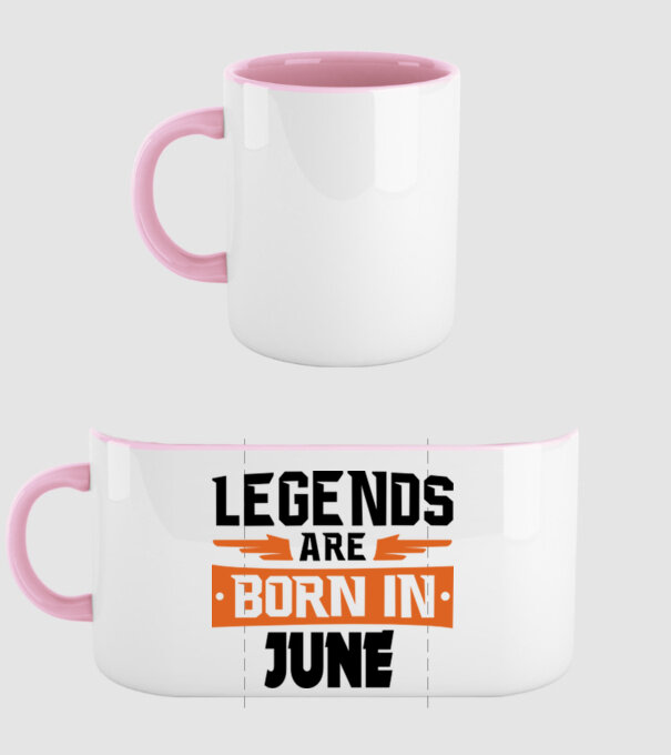 Legends are born in June model roz deschis pe tricou