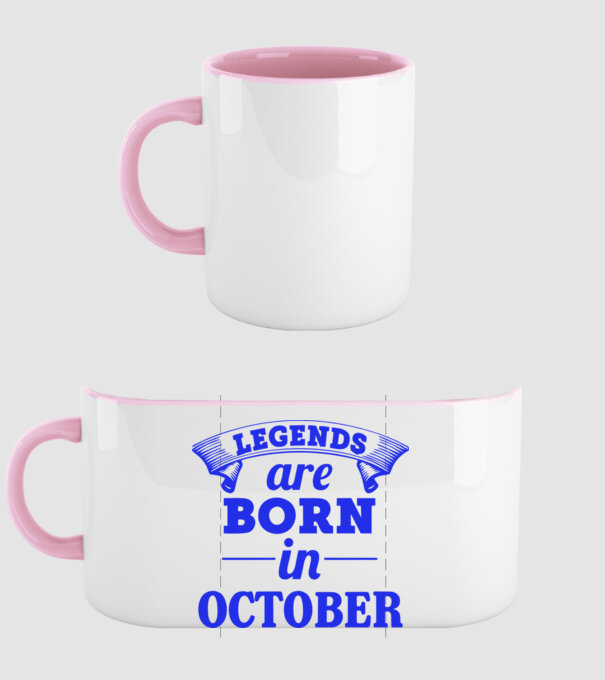 Legends are born in October model roz deschis pe tricou