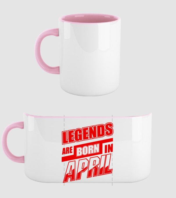 Legenda are born in April model roz deschis pe tricou