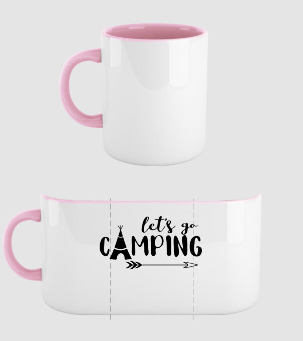 'Let''s go camping' model roz deschis pe tricou