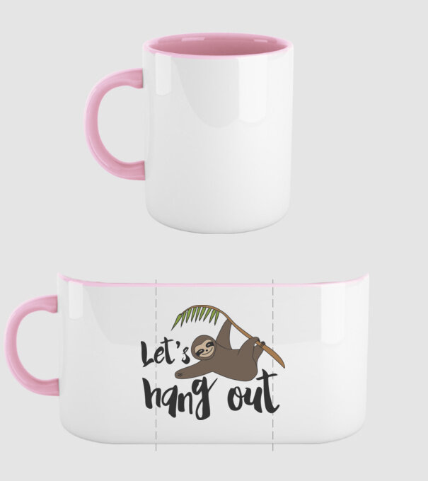 'Let''s hang out sloth' model roz deschis pe tricou