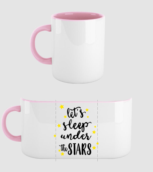 Lets sleep under the stars model roz deschis pe tricou