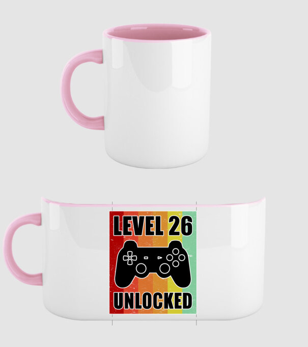 level 26 unlocked retro gamer model roz deschis pe tricou