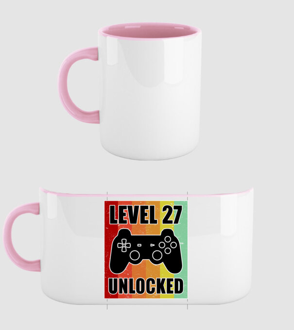 level 27 unlocked retro gamer model roz deschis pe tricou