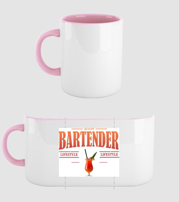 Lifestyle Bartender model roz deschis pe tricou