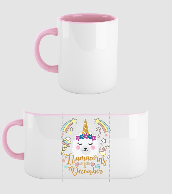 Llamacorns are born in December model roz deschis pe tricou