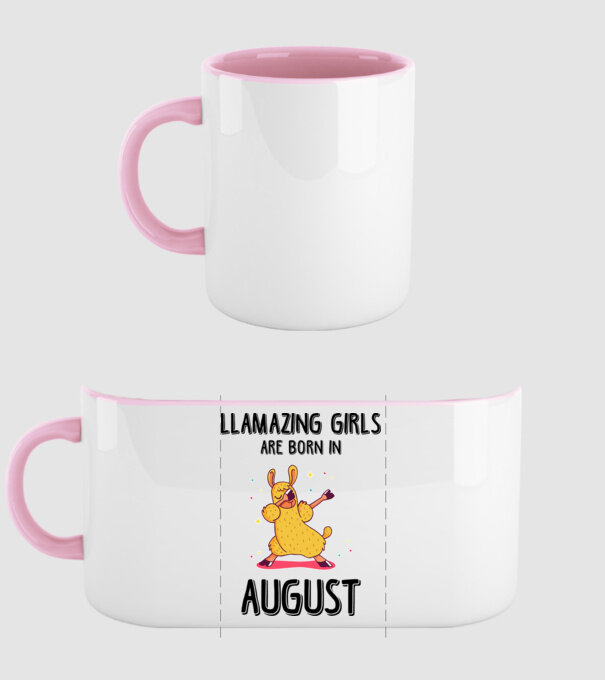Llamazing girls are born in august black model roz deschis pe tricou