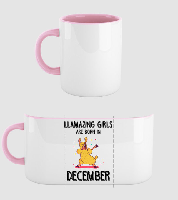Llamazing girls are born in december black model roz deschis pe tricou